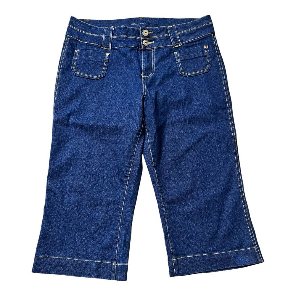Baccini Capri Jeans Women Sz 14P Dark Wash Stretch Denim Mid Rise Cropped Pants
